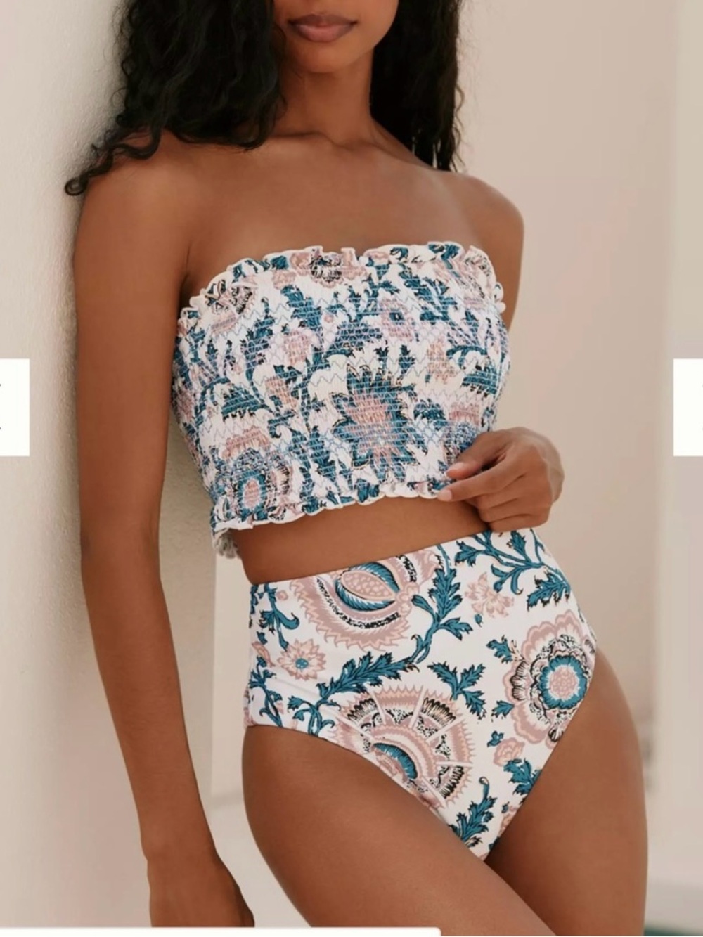 Anthropologie / Celandine Sydney Smocked Tankini Top